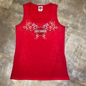harley davidson y2k graphic tank top size 2xl with smokey ombre shadow star
